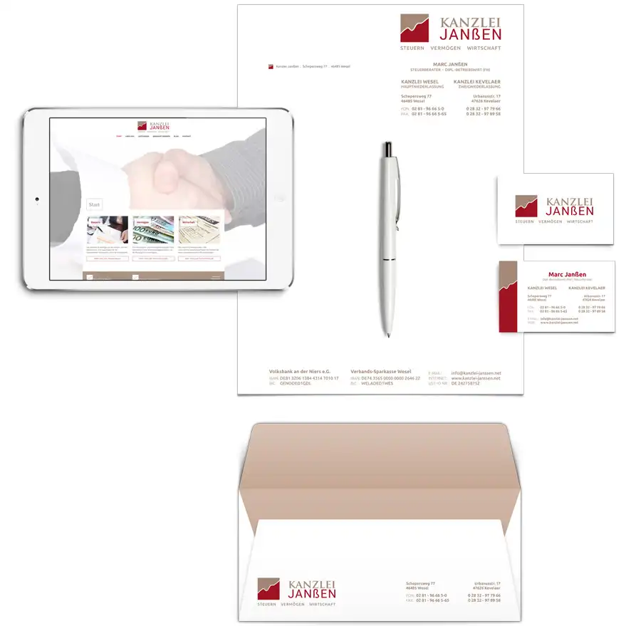 Ein Corporate Design fü eine Steuerkanzlei für einen einheitlichen Auftritt beim Kunden
