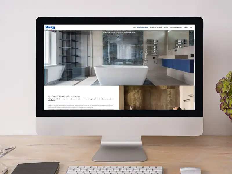 Jung Bad & Wärme Moers - Modernes Webdesign für die Webseite von jung Badsanierung in Moers
